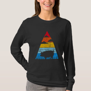Camiseta Cerdo retro Sunset Silhouette House Cerdo Piglet A