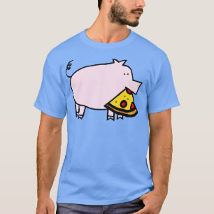 Camiseta Cerdo rosa dulce con rebanada de pizza de Pepperon