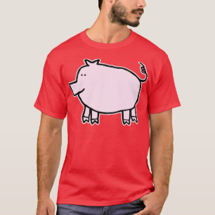 Camiseta Cerdo rosa suave a la izquierda