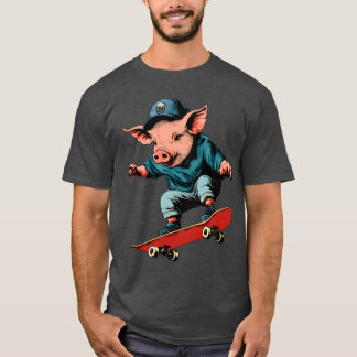 Camiseta Cerdo skateboard T-Shirt