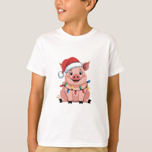 Camiseta Cerdo sombrero de Santa Navidad Xmas vacaciones Xm