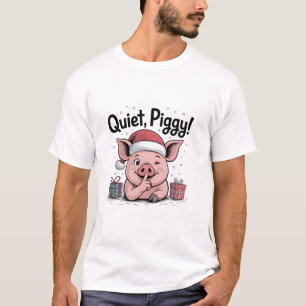 Camiseta Cerdo Tranquilo Navidad Sombrero Santa demócrata