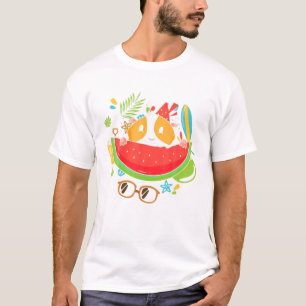 Camiseta Cerdo tropical de Guinea Cerdo Fruta exótica Agua 