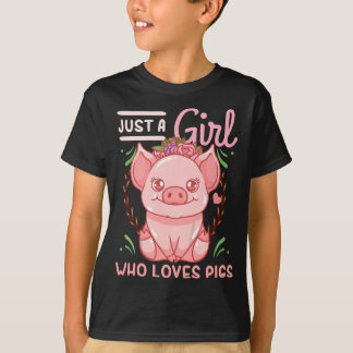 Camiseta Cerdo Un Chica Que Ama Los Cerdos