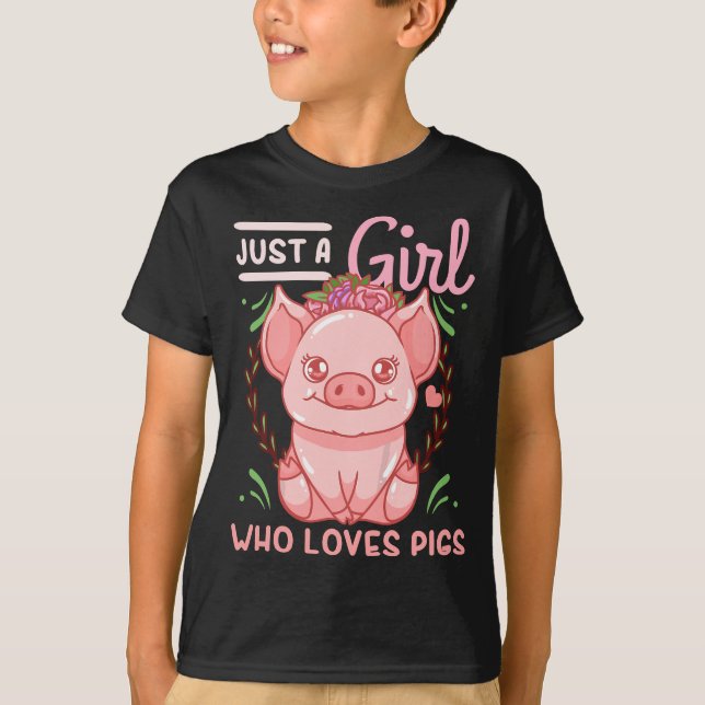 Camiseta Cerdo Un Chica Que Ama Los Cerdos (Anverso)