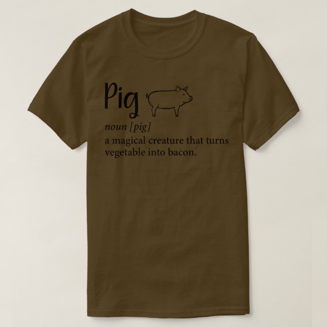 Camiseta Cerdo Una Criatura Mágica Que Convierte Vegetable  (Diseño del anverso)