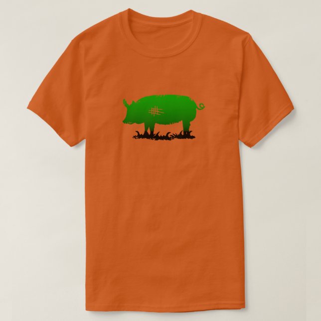 Camiseta Cerdo verde (Diseño del anverso)