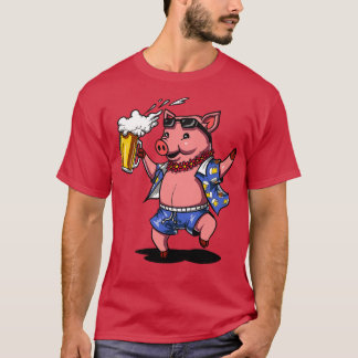 Camiseta Cerdo Vino Beber Lover Funny Cerdo Granero