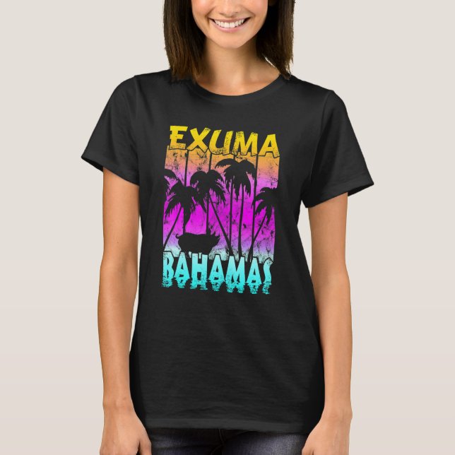 Camiseta Cerdo vintage Exuma Bahamas (Anverso)