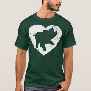 Camiseta Cerdo Vintage White Heart Animal Lover Valentines