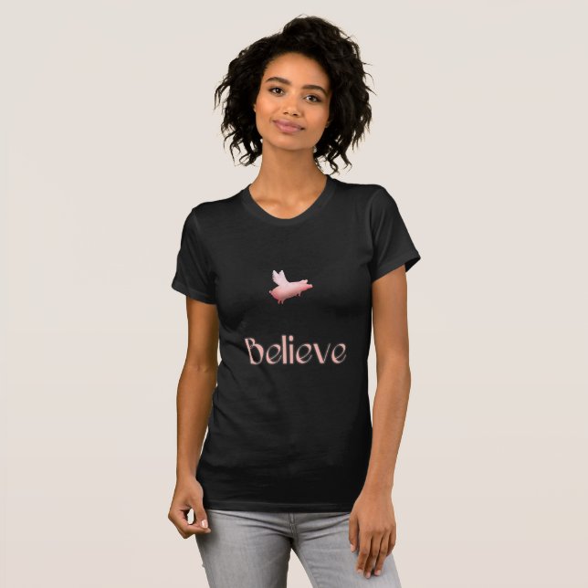 Camiseta Cerdo Volador Cree (Anverso completo)