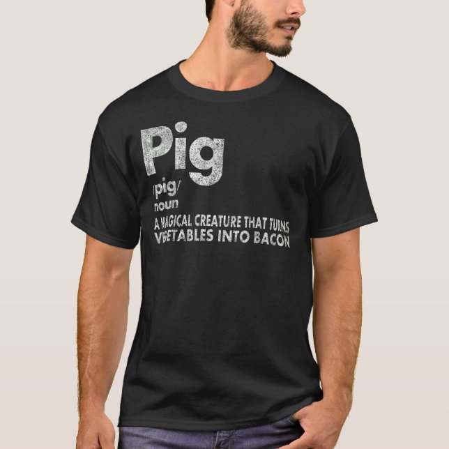 Camiseta Cerdo Y Bacon Definition Funny Bacon Amantes De Co (Anverso)