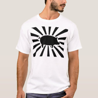 Camiseta CERDO YO - rayos del cerdo (negro en luz)