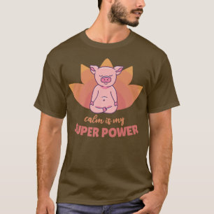 Camiseta Cerdo Yoga Cute Cerdos Doing Sport calmar es mi sú