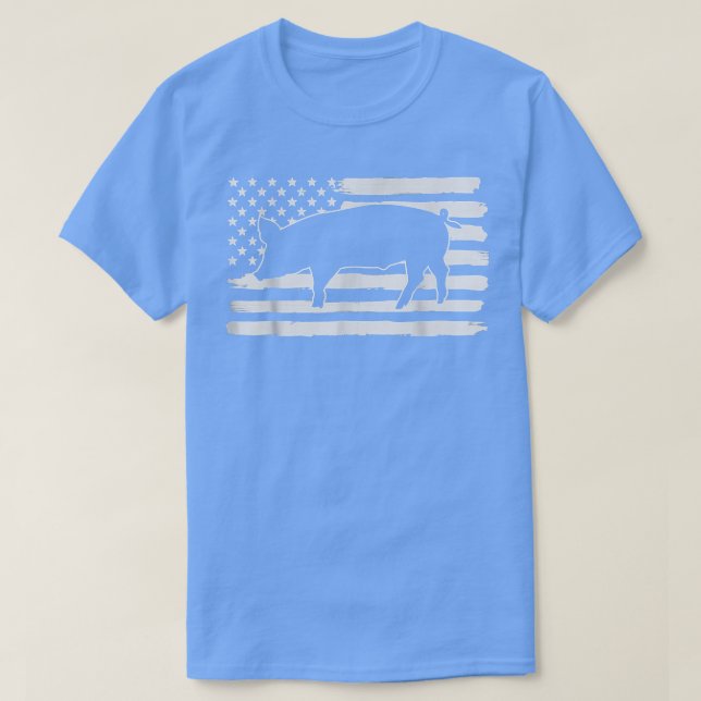 Camiseta Cerdos 4 De Julio Bandera De Estados Unidos Estado (Diseño del anverso)