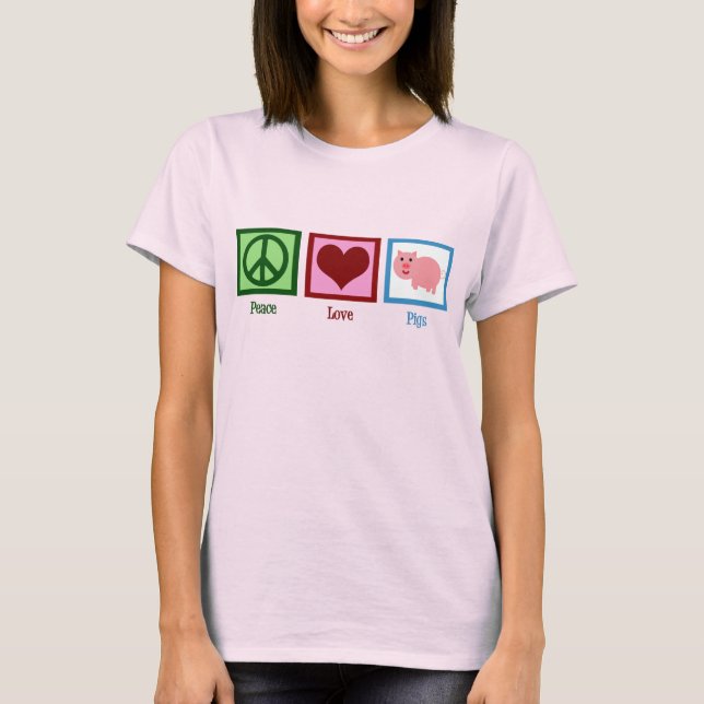 Camiseta Cerdos de amor por la paz (Anverso)