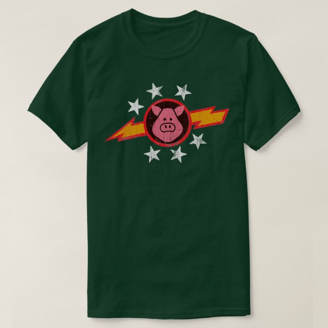 Camiseta Cerdos de época en el espacio (Diseño del anverso)