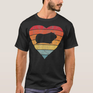 Camiseta Cerdos de Guinea Mascota del atardecer retro del c