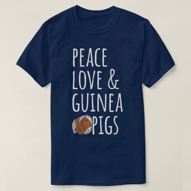 Camiseta Cerdos de Peace Love y Guinea (Diseño del anverso)