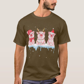 Camiseta Cerdos de renos de Santa Nieve Navidades de agricu