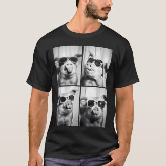 Camiseta Cerdos Divertidos Con Gafas De Sol Animales De Gra