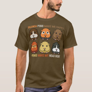 Camiseta Cerdos divertidos de Guinea me hacen feliz a las m
