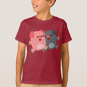 Camiseta Cerdos para niños de Personalizado blanco y negro