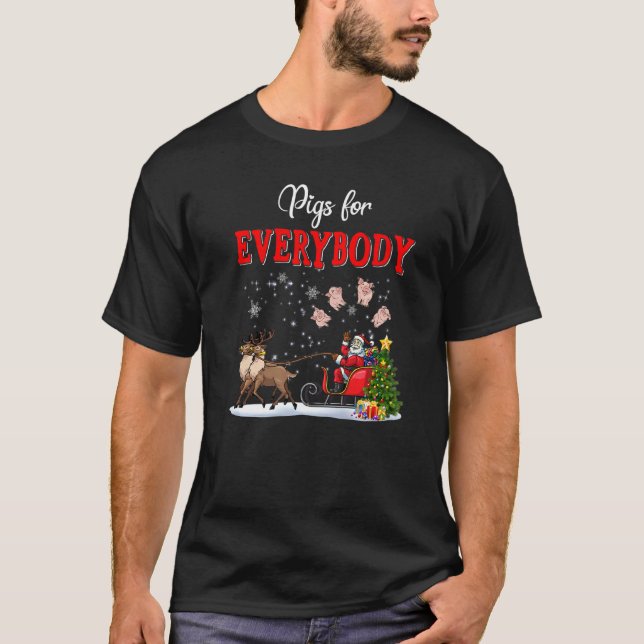 Camiseta Cerdos Para Todos Los Divertidos Cerdos De Reindeo (Anverso)