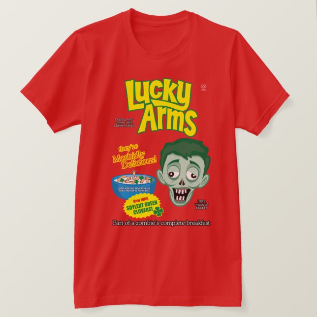 Camiseta Cereal afortunado de los brazos (Anverso del diseño)