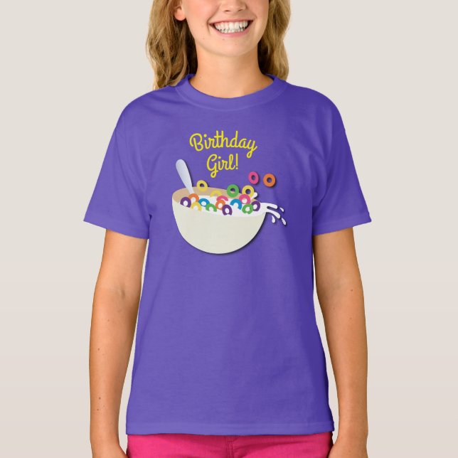 Camiseta Cereal Bowl Niños Sleepover Fiesta de Cumpleaños C (Anverso)