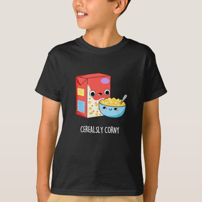 Camiseta Cereal corny gracioso Pun Dark BG (Anverso)