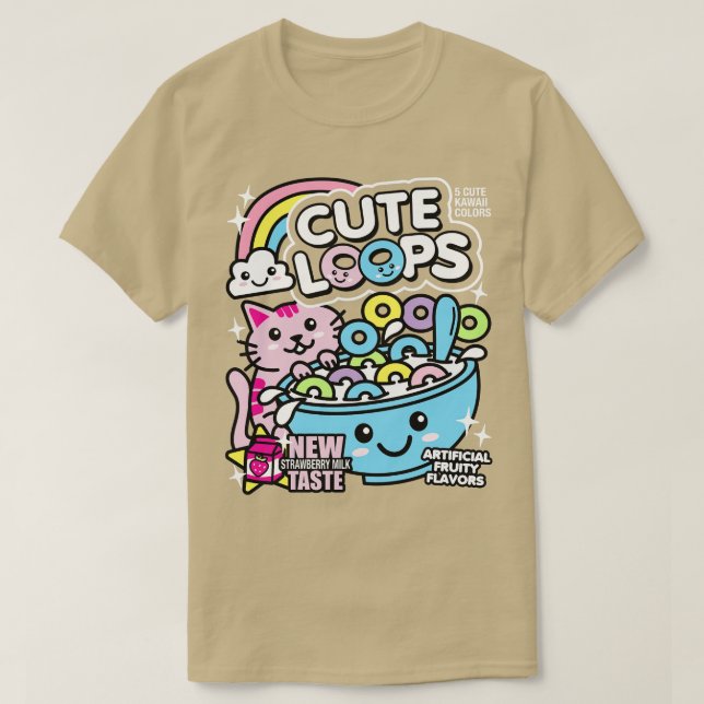 Camiseta Cereal Cute Loops Kawaii (Diseño del anverso)