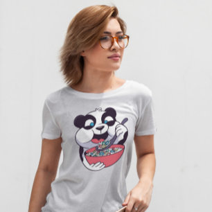 Camiseta Cereal de alimentación de panda cúbico