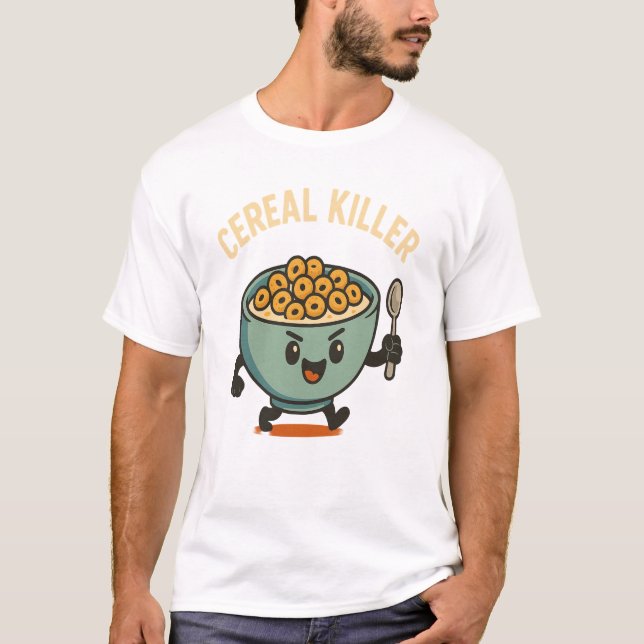 Camiseta Cereal Killer- Funny Breakfast Bowl Cartoon Food (Anverso)