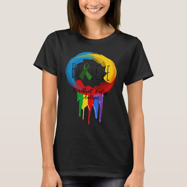 Camiseta Cerebral Palsy Autism Awareness Dreamcatcher  colo (Anverso)