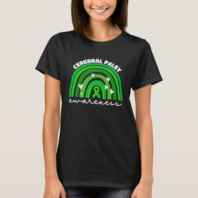 Camiseta Cerebral Palsy Awareness For Women Green Ribbon Cp (Anverso)