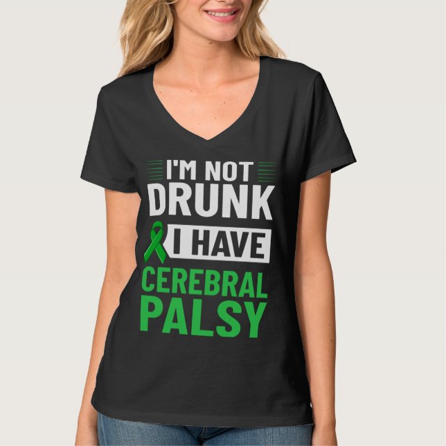 Camiseta Cerebral Palsy Green Ribbon Brain Damage Awareness (Anverso)