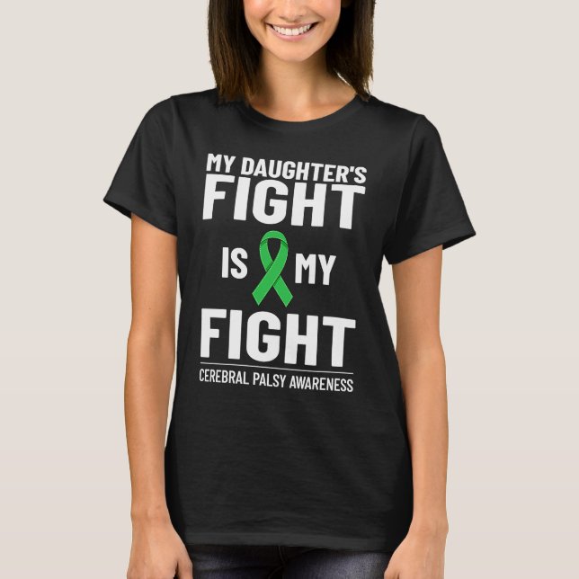 Camiseta Cerebral Palsy Green Ribbon Brain Damage Awareness (Anverso)