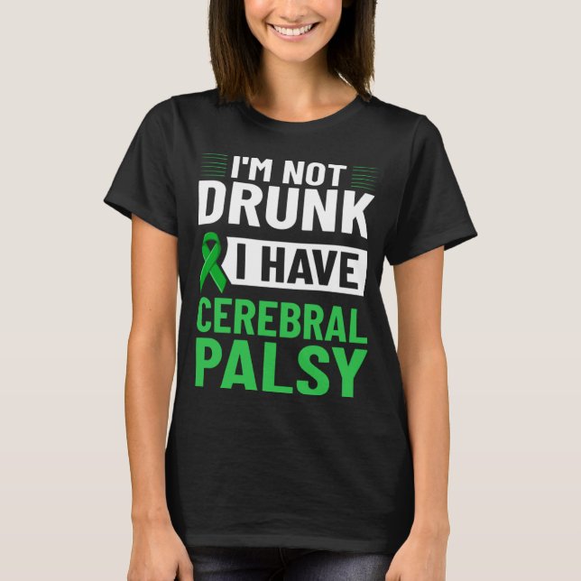 Camiseta Cerebral Palsy Green Ribbon Brain Damage Awareness (Anverso)