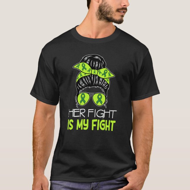 Camiseta Cerebral Palsy Her Fight is My Fight Messy Bun CP  (Anverso)