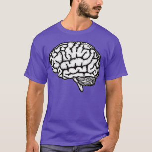 Camiseta Cerebro anatómico blanco y negro