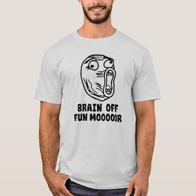 Camiseta Cerebro apagado. Diversión MÁS! (Anverso)