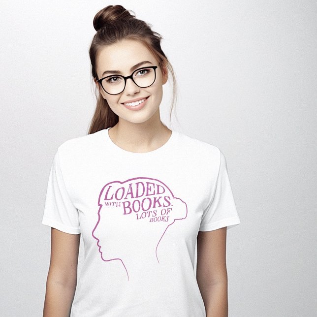 Camiseta Cerebro cargado con Libros Inteligente Bibliófilo (Brain Loaded with Books Clever Bibliophile T-Shirt)