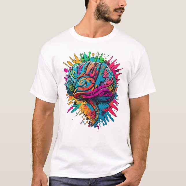 Camiseta Cerebro colorido (Anverso)