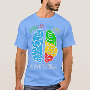 Camiseta Cerebro colorido, conciencia de la salud mental665