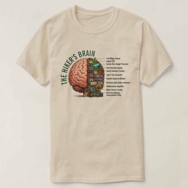 Camiseta Cerebro de excursionista divertido (Diseño del anverso)