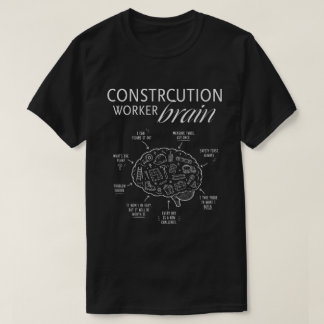 Camiseta Cerebro de Trabajador de Construcción – Divertido 
