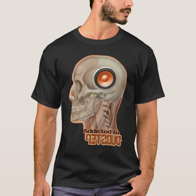 Camiseta Cerebro del altavoz de graves de Dubstep - bajo (Anverso)
