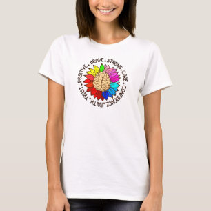 Camiseta Cerebro del girasol colorido   Concienciación sobr