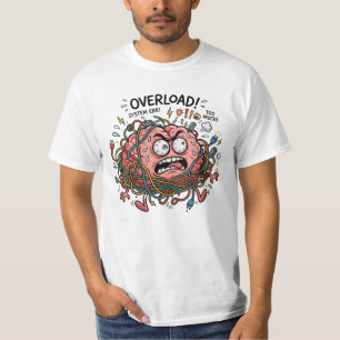 Camiseta Cerebro Divertido Estresado Sobrecarga Alambres En